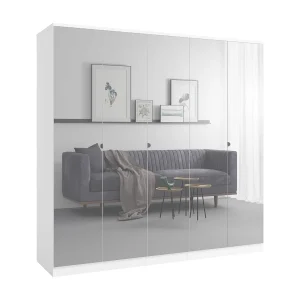 Draaideurkast met spiegel Monza 5D 200 Wit Draaideurkast met spiegel Monza 5D 200 Wit