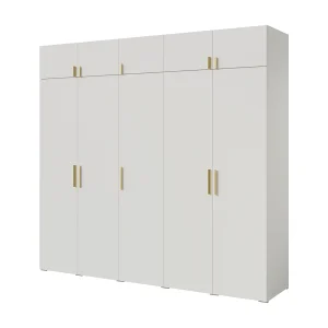 Draaideurkast met opzetkast Napoli 5D 250 Wit (zwarte of gouden handgreep) Draaideurkast met opzetkast Napoli 5D 250 Wit (zwarte of gouden handgreep)