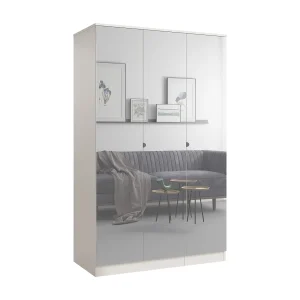 Draaideurkast met spiegel Monza 3D 120 Kasjmier Draaideurkast met spiegel Monza 3D 120 Kasjmier