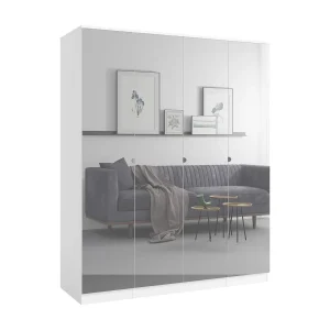 Draaideurkast met spiegel Monza 4D 160 Wit Draaideurkast met spiegel Monza 4D 160 Wit