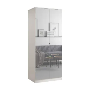Draaideurkast met spiegel Monza 2D 80 Kasjmier Draaideurkast met spiegel Monza 2D 80 Kasjmier