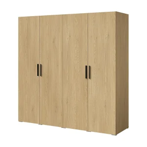 Draaideurkast Napoli 4D 200 Cremona Eiken (zwarte of gouden handgreep) Draaideurkast Napoli 4D 200 Cremona Eiken (zwarte of gouden handgreep)