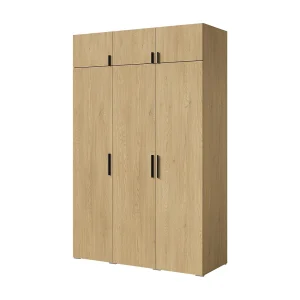 Draaideurkast met opzetkast Napoli 3D 150 Cremona Eiken (zwarte of gouden handgreep) Draaideurkast met opzetkast Napoli 3D 150 Cremona Eiken (zwarte of gouden handgreep)