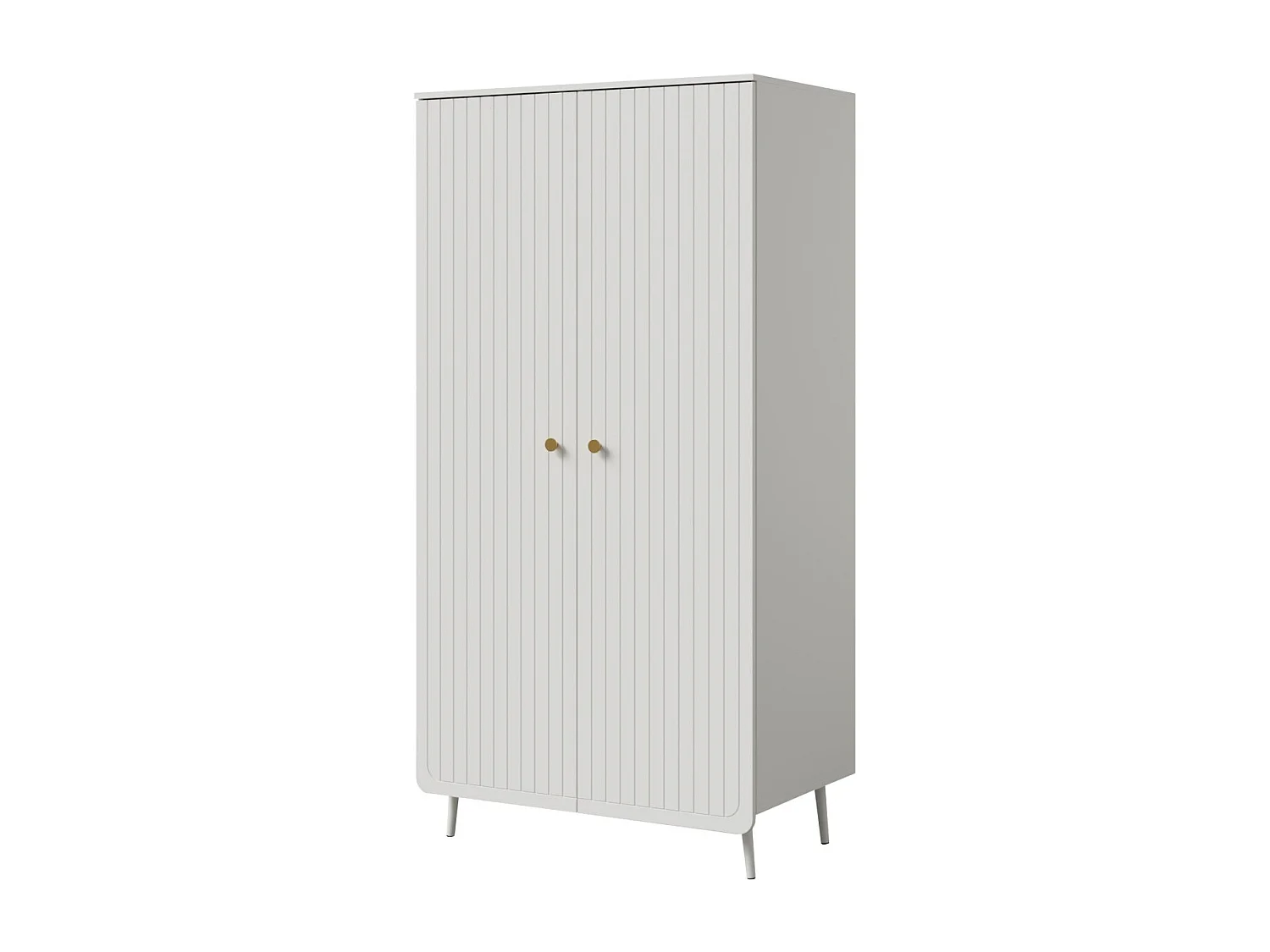 Draaideurkast Chloe 2D 100 Wit (zwarte of gouden handgreep)