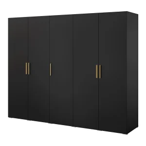 Draaideurkast Napoli 5D 250 Zwart (zwarte of gouden handgreep) Draaideurkast Napoli 5D 250 Zwart (zwarte of gouden handgreep)