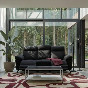 Driezits elektrische relaxbank Selesta – Stof – Zwart Driezits elektrische relaxbank Selesta – Stof – Zwart