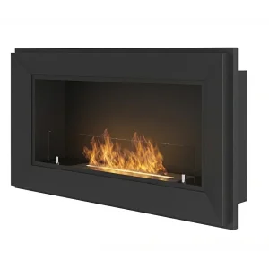 Frame 900 SimpleFire Inbouw Bio-ethanol Haard met Glas – Mat Zwart