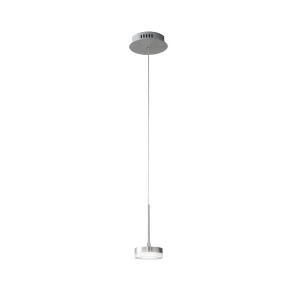 Dunk – Enkele hanglamp in satijn aluminium van Fabas Luce – 8W dimbare LED, modern design Dunk – Enkele hanglamp in satijn aluminium van Fabas Luce – 8W dimbare LED, modern design