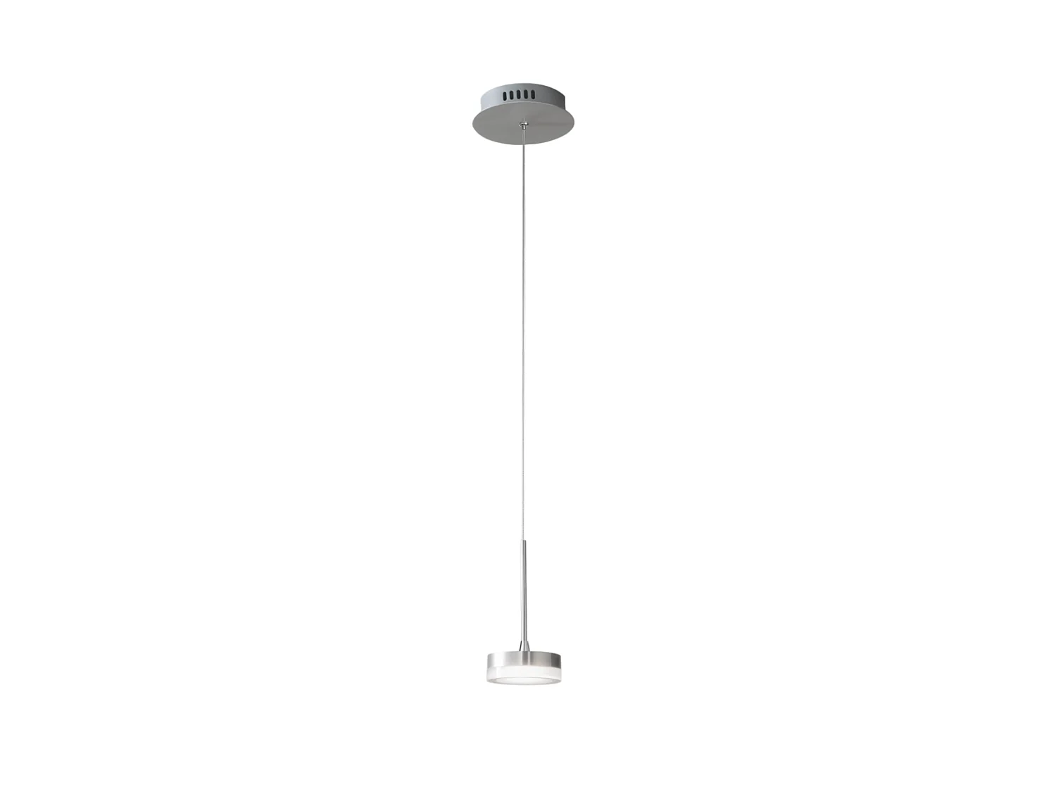 Dunk - Enkele hanglamp in satijn aluminium van Fabas Luce - 8W dimbare LED, modern design