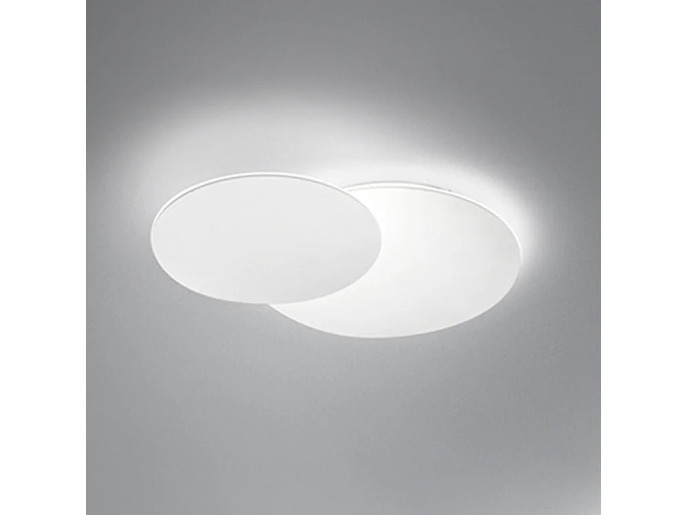Plafonnier LED DRUM en métal blanc mat 43W Perenz