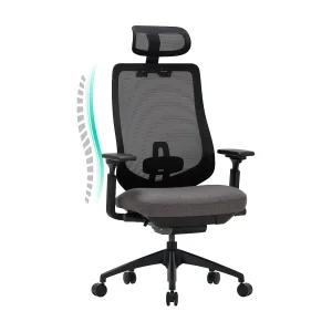 SMARTUE Atlas ergonomische bureaustoel grijs, 4D armleuningen, voor-achter verstelbare zitting, nylon poten SMARTUE Atlas ergonomische bureaustoel grijs, 4D armleuningen, voor-achter verstelbare zitting, nylon poten