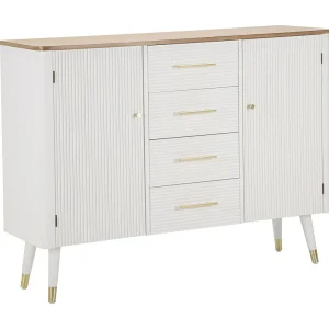 Dressoir VKH24, Wit, 117x37x90 cm, Kendra Home