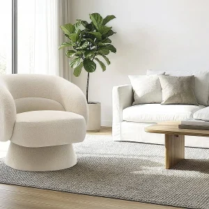 Franklin" draaifauteuil in badstof – 74 x 75 x 75 cm – Beige Franklin" draaifauteuil in badstof – 74 x 75 x 75 cm – Beige
