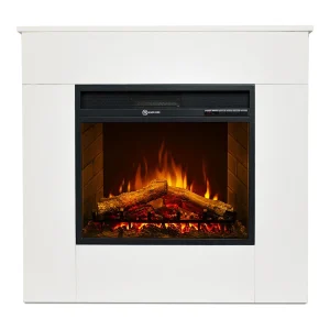 Elektrische haard, staand model, wit hout, gemaakt in Italië, MICHELANGELO, 96x36x90h Elektrische haard, staand model, wit hout, gemaakt in Italië, MICHELANGELO, 96x36x90h
