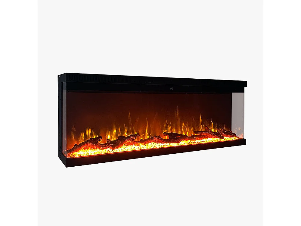 Elektrische wandhaard, 3-zijdige inbouwhaard, BOSTON130 L127 x D20 x H44