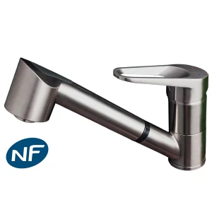 Embla spoelbakmengkraan met uittrekbare handdouche in inox look – Essebagno Embla spoelbakmengkraan met uittrekbare handdouche in inox look – Essebagno