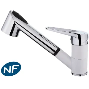 Embla wit chromen spoelbakmengkraan met uittrekbare handdouche – Essebagno Embla wit chromen spoelbakmengkraan met uittrekbare handdouche – Essebagno
