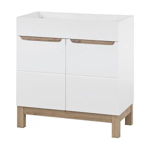 – Eiken licht en wit hoogglans – 80×84 cm – 1 deur – Te plaatsen