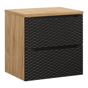 Ensemble de salle de bain YOKA noir : meuble sous vasque à tiroirs 60 cm + plan vasque YOKA zwarte badkamerset: onderkast met laden 60 cm + wastafelblad Ensemble de salle de bain YOKA noir : meuble sous vasque à tiroirs 60 cm + plan vasque YOKA zwarte badkamerset: onderkast met laden 60 cm + wastafelblad