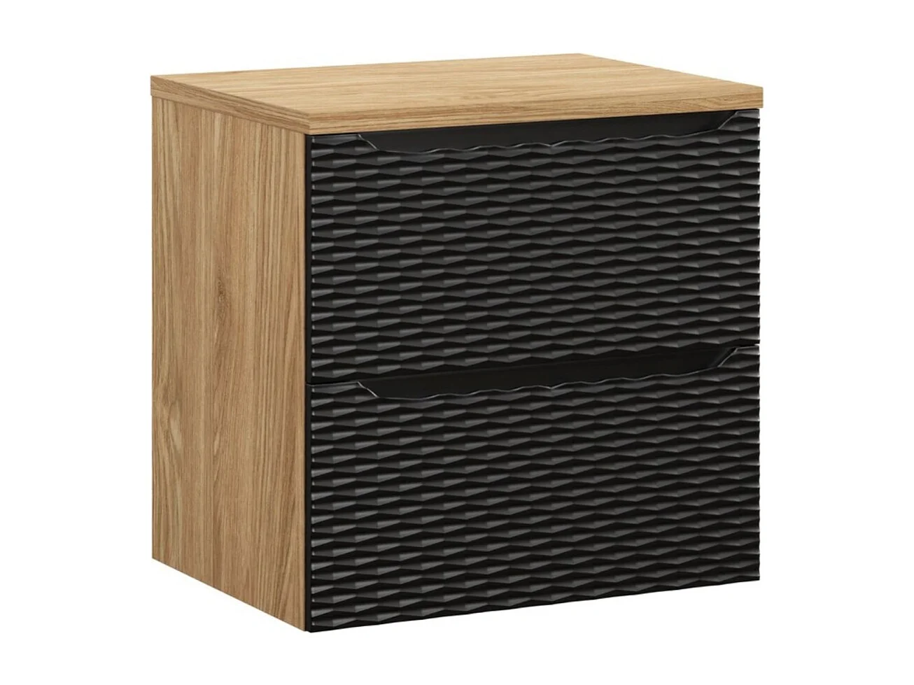 Ensemble de salle de bain YOKA noir : meuble sous vasque à tiroirs 60 cm + plan vasque YOKA zwarte badkamerset: onderkast met laden 60 cm + wastafelblad