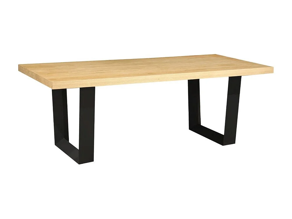 Eettafel AZMA - Eikenfineer en metaal - 210 cm - Moderne stijl