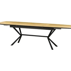 Eettafel GRANI – Fineer licht eiken en metaal – 180-270 cm – Uitschuifbaar