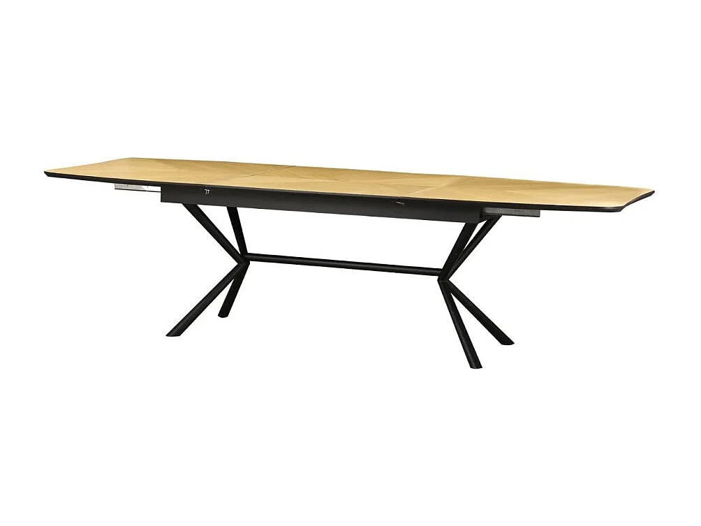 Eettafel GRANI – Fineer licht eiken en metaal – 180-270 cm – Uitschuifbaar