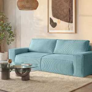 Vierzits slaapbank AMELIA van PASCAL MORABITO – Ribfluweel – Lichtblauw – Koop nu online Vierzits slaapbank AMELIA van PASCAL MORABITO – Ribfluweel – Lichtblauw – Koop nu online