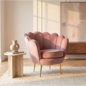 Fauteuil van fluweel DANDELION – Roze – Koop nu eenvoudig en goedkoop online Fauteuil van fluweel DANDELION – Roze – Koop nu eenvoudig en goedkoop online