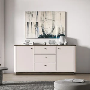 Dressoir 2-deurs – 3 laden – Kasjmier/eikenlook donker – 180 cm – VILAVIO Dressoir 2-deurs – 3 laden – Kasjmier/eikenlook donker – 180 cm – VILAVIO