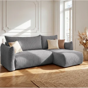 Floti mini hoekbank, voor de woonkamer, met slaapfunctie, Tilia-stof, donkergrijs (90) Floti mini hoekbank, voor de woonkamer, met slaapfunctie, Tilia-stof, donkergrijs (90)