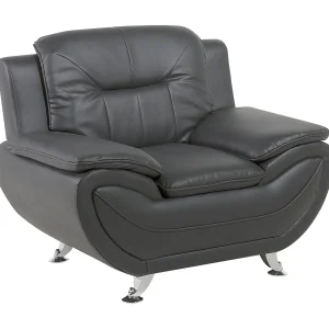 Fauteuil grijs kunstleer LEIRA Fauteuil grijs kunstleer LEIRA