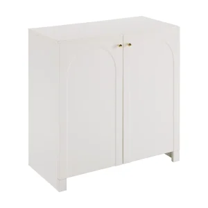 Dressoir 80x40x80 cm met opbergkasten met twee deuren, wit spaanplaat, voor woonkamer Dressoir 80x40x80 cm met opbergkasten met twee deuren, wit spaanplaat, voor woonkamer