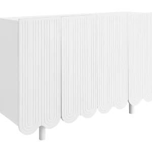 Dressoir 120×37,5×80,8 cm met vakken en scheidingswanden MDF-materiaal in wit voor woonkamer en keuken