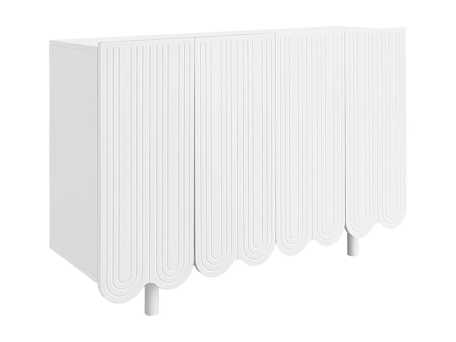 Dressoir 120x37,5x80,8 cm met vakken en scheidingswanden MDF-materiaal in wit voor woonkamer en keuken