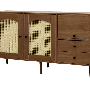Dressoir 130x40x75,5 cm met verstelbare verdelers, spaanplaat, natuurlijke kleur, voor woonkamer Dressoir 130x40x75,5 cm met verstelbare verdelers, spaanplaat, natuurlijke kleur, voor woonkamer