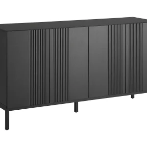 Dressoir 160x40x80 cm met verstelbare verdelers, zwarte spaanplaat, voor woonkamer Dressoir 160x40x80 cm met verstelbare verdelers, zwarte spaanplaat, voor woonkamer