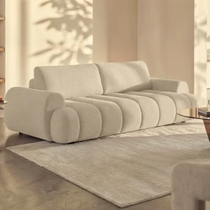 Vierzits-slaapbank van beige stof FRIDORA Vierzits-slaapbank van beige stof FRIDORA