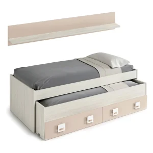 Dmora Kinderbed Fairfield Wit, Opslag, Matrasmaat 90×190 cm, Max. Gewicht 90 kg