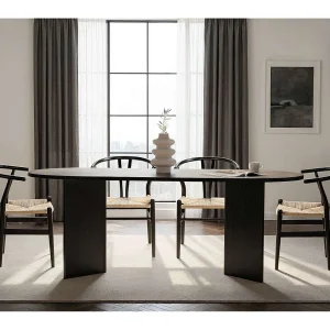 Moderne Zwarte Houten Eettafel "Sabella" 200 x 90 x 75 cm – Elegant Ontwerp voor Hedendaagse Ruimtes Moderne Zwarte Houten Eettafel "Sabella" 200 x 90 x 75 cm – Elegant Ontwerp voor Hedendaagse Ruimtes