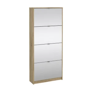 Schoenenkast Aepytus, 24 paar, 70x24x162h cm eikenbruin, schoenenopberger, 4 deuren, 8 vakken Schoenenkast Aepytus, 24 paar, 70x24x162h cm eikenbruin, schoenenopberger, 4 deuren, 8 vakken