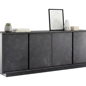 Dzappacost dressoir, Woonkamerbuffet, Woonkamerdressoir, Keukenkast, Made in Italy, 180×43 h79 cm, Leisteen