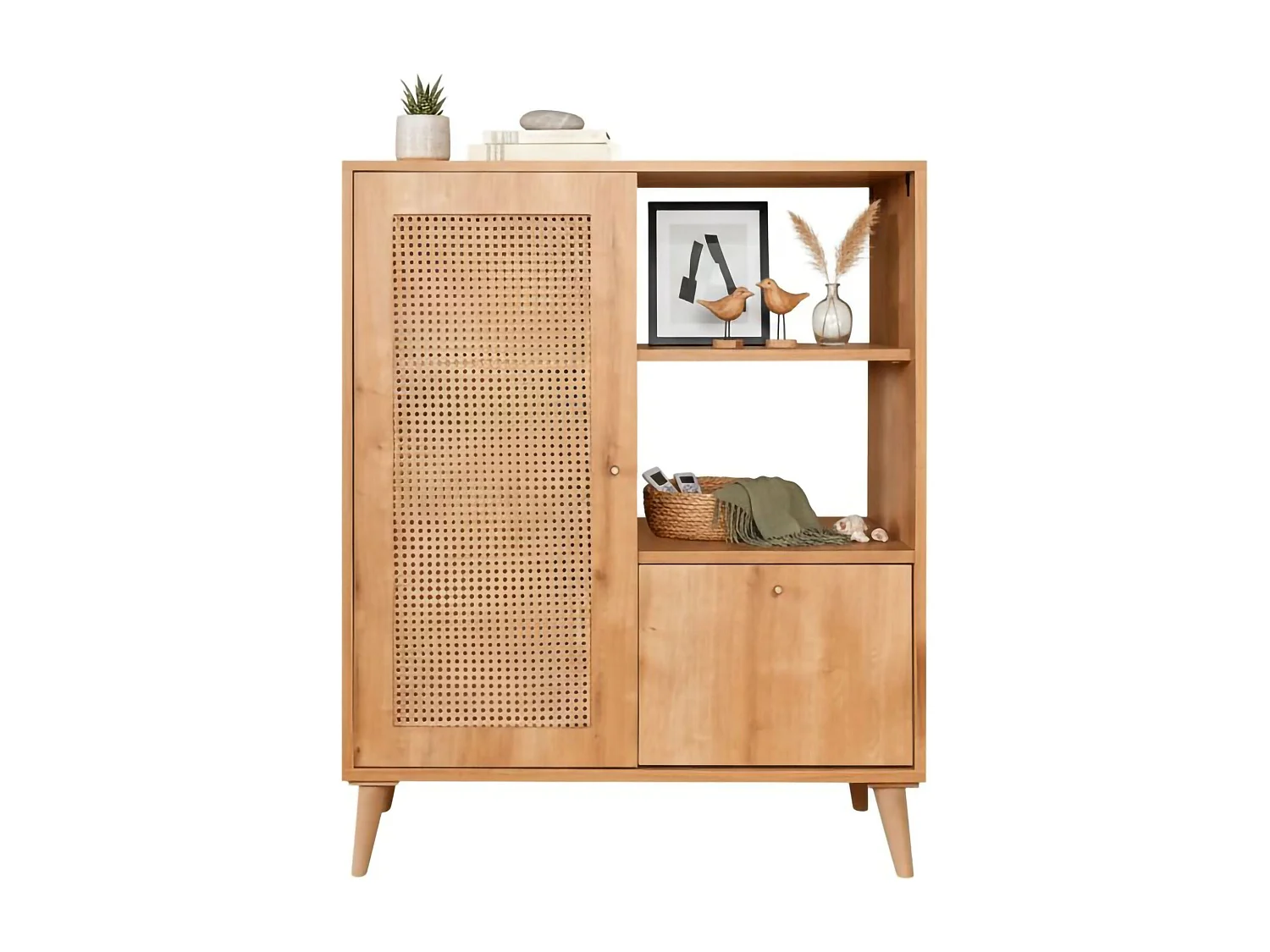 Dressoir Dfrigeri, Woonkamerbuffet, Woonkamertafel, Keukenkast, 90x40h110 cm, Eik