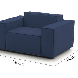 Talamo Italia Fauteuil Emanuela blauw, Armleuningen, Draaggewicht 90 kg, Zithoogte 43 cm, Made in Italy Talamo Italia Fauteuil Emanuela blauw, Armleuningen, Draaggewicht 90 kg, Zithoogte 43 cm, Made in Italy