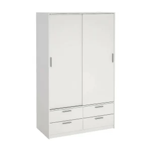 Dravagli 2-deurskast, Slaapkamermeubel, Inloopkast, Kledingkast, 121×60 h200 cm, Wit Dravagli 2-deurskast, Slaapkamermeubel, Inloopkast, Kledingkast, 121×60 h200 cm, Wit