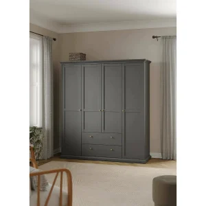 Dsersant grote kledingkast, Slaapkamermeubel, Inloopkast, Kledingkast, 181×61 h201 cm, Grijs Dsersant grote kledingkast, Slaapkamermeubel, Inloopkast, Kledingkast, 181×61 h201 cm, Grijs