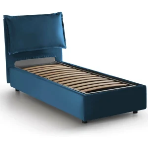 Talamo Italia Eenpersoonsbed Gemma blauw, Afneembare hoes, Opbergruimte, Matrasmaat 80×200 cm Made in Italy Talamo Italia Eenpersoonsbed Gemma blauw, Afneembare hoes, Opbergruimte, Matrasmaat 80×200 cm Made in Italy