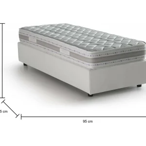 Italia Talamo Eenpersoonsbed Eleonora Wit, Inclusief Afneembare Matras, Opbergvak, Made in Italy