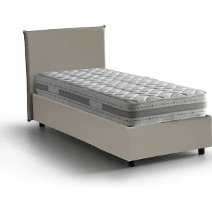 Talamo Italia Eenpersoonsbed Cinzia Grijs Taupe Matras Inclusief, Afneembaar, Opbergvak Made in Italy Talamo Italia Eenpersoonsbed Cinzia Grijs Taupe Matras Inclusief, Afneembaar, Opbergvak Made in Italy
