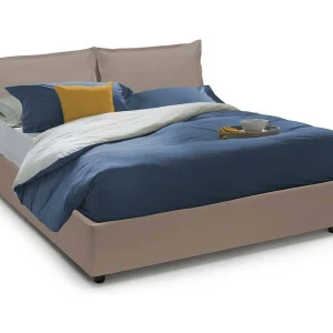 Italia Tweepersoonsbed Fatima Grijs Beige Inclusief Matras, Afneembaar, Opslagruimte Made in Italy